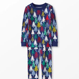 Hanna Andersson Long John Pajama Set (Twinkly Trees On Navy) Size 110cm 5